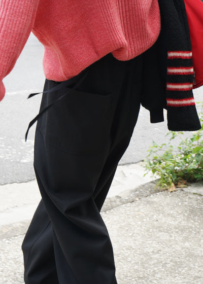 JUNO -WIDE-LEGGED ELASTICATED TROUSERS-[BLACK]