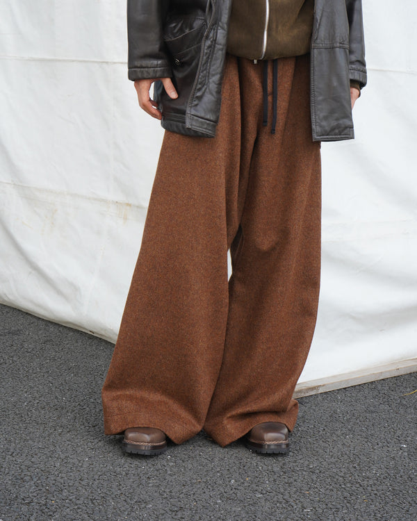 JUNO -WIDE-LEGGED ELASTICATED TROUSERS-[CHESTNUT]