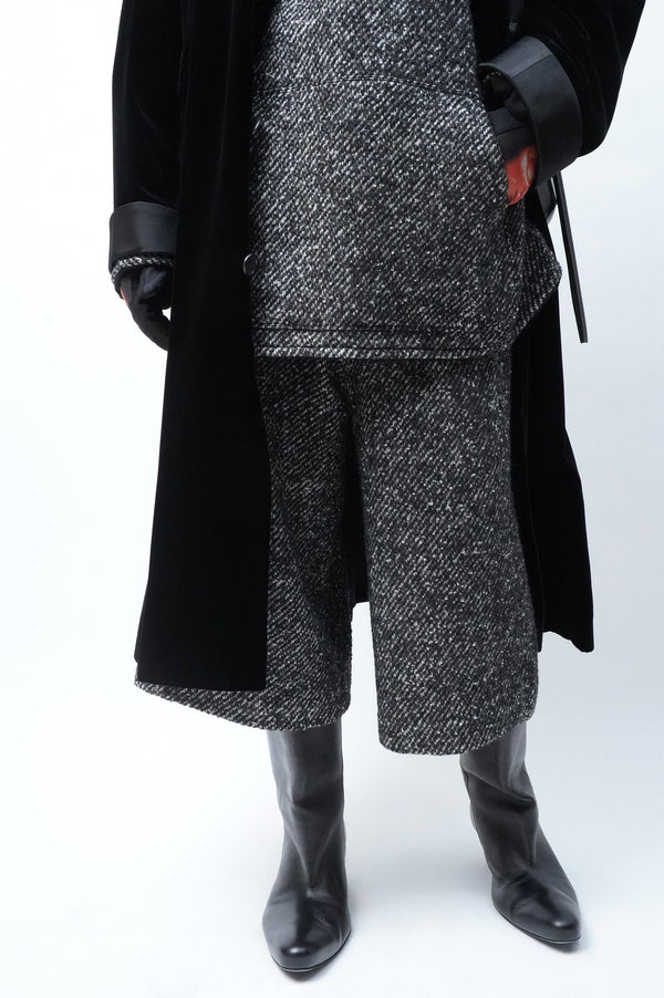 -PULLOVER SMOCK- [BLACK&WHITE TWEED]