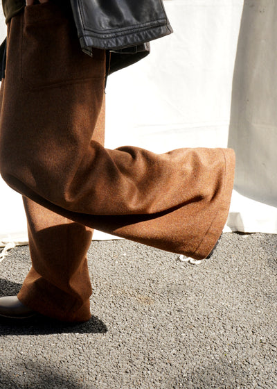 JUNO -WIDE-LEGGED ELASTICATED TROUSERS-[CHESTNUT]