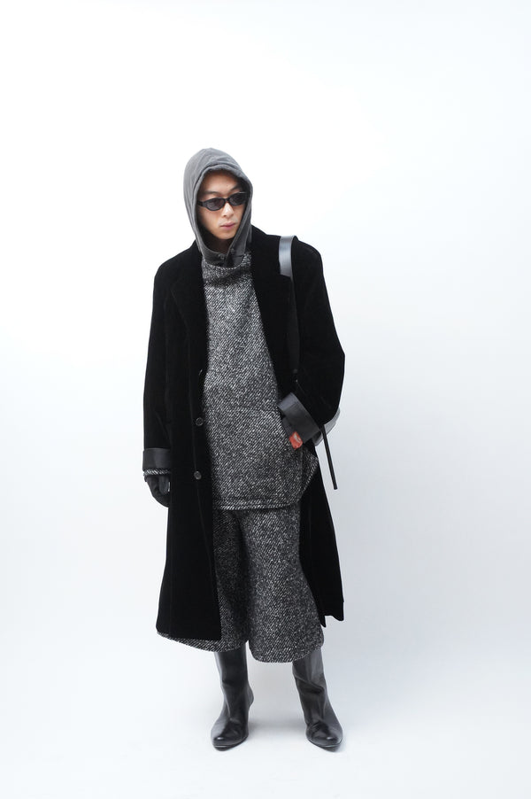 -PULLOVER SMOCK- [BLACK&WHITE TWEED]