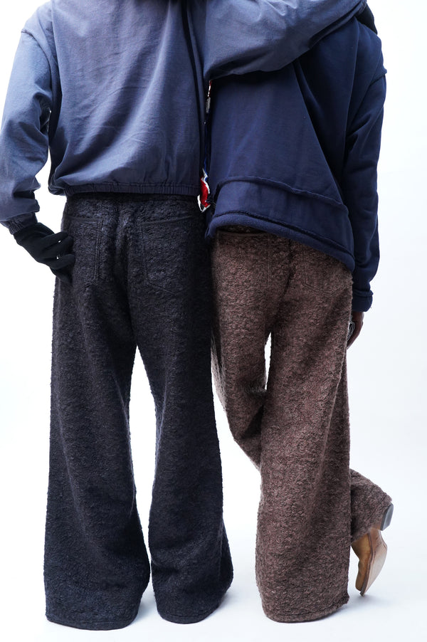 -Gathered Curly, Fluffy, Huggy Trousers-