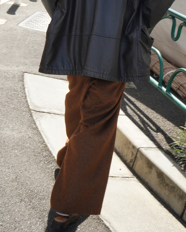 JUNO -WIDE-LEGGED ELASTICATED TROUSERS-[CHESTNUT]