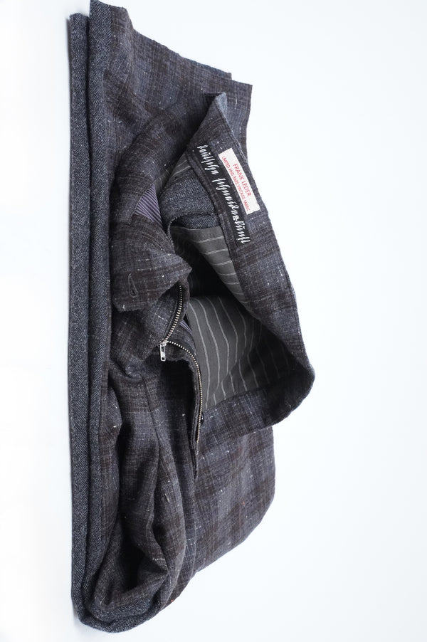 -DEAD STOCK LIMITED RARE VINTAGE FABRIC 1TUCK WIDE TROUSERS-