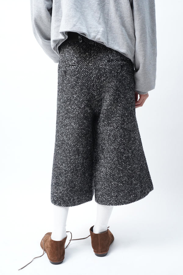 -Cropped Baggy- [Black&White Tweed]