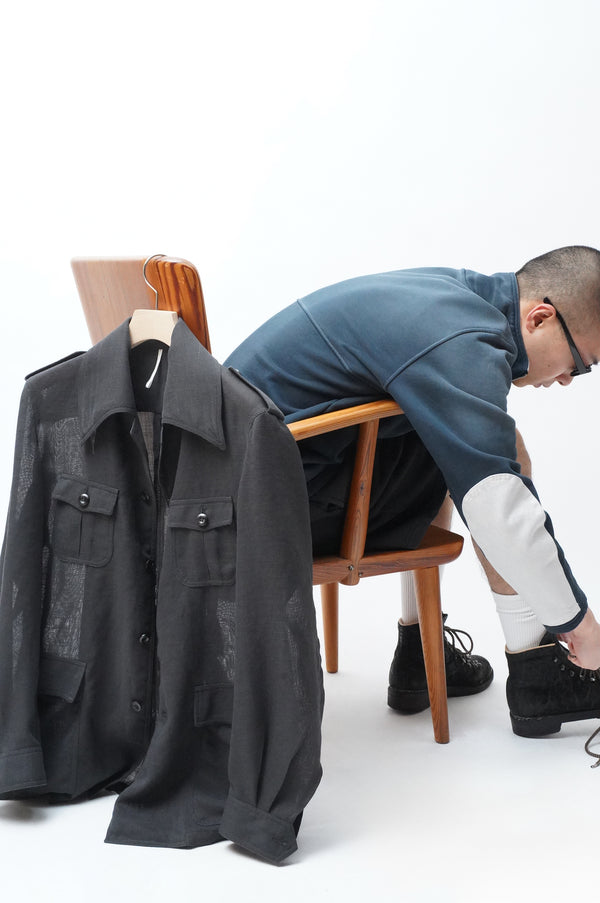 -Polyester mesh safari jacket-