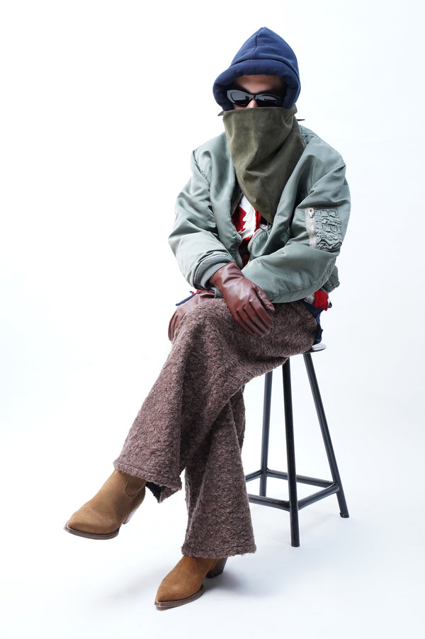 -Gathered Curly, Fluffy, Huggy Trousers-