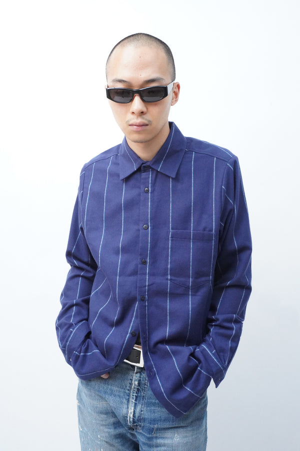 NAVY STRIPED COTTON SHIRT
