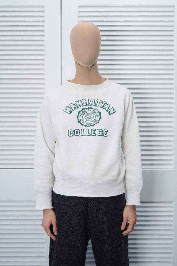 50-60's "UNKNOWN" -"Manhattan College" Print Sweat-