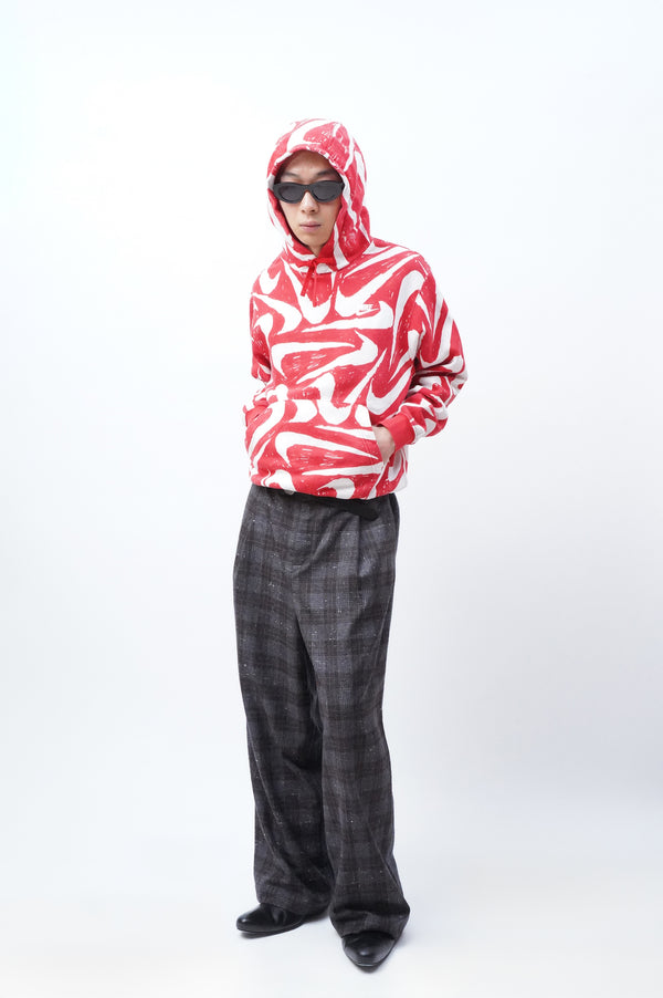 -DEAD STOCK LIMITED RARE VINTAGE FABRIC 1TUCK WIDE TROUSERS-