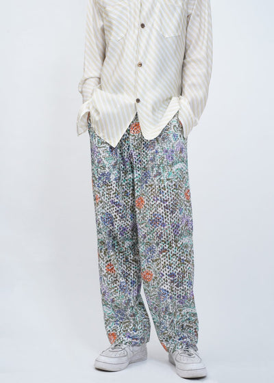 -CUT WORK DIGITAL PRINT PANTS-