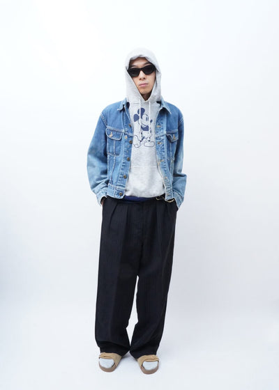 D.SCHENKER -Overdyed Stripe Flying V Trousers-