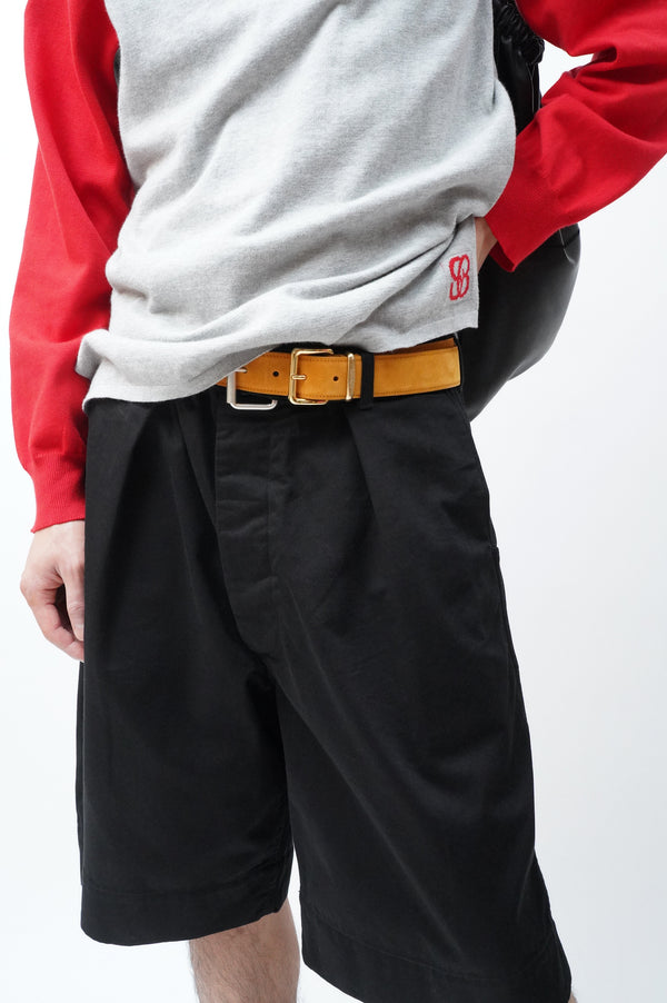 METHOD [Integrated Leather Belt Short Pants]