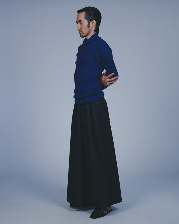 "Mars meets SKEWed" -MEGA WIDE JEAN SKIRT- [ONEWASH]