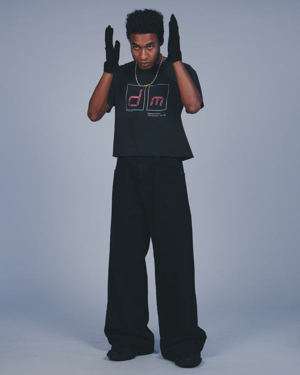 "Mars meets SKEWed" -WIDE LEG BAGGY JEANS- [BLACK]