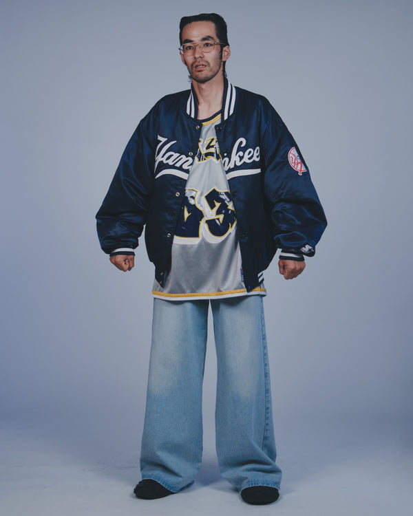 "Mars meets SKEWed" -WIDE LEG BAGGY JEANS- [BLUE]