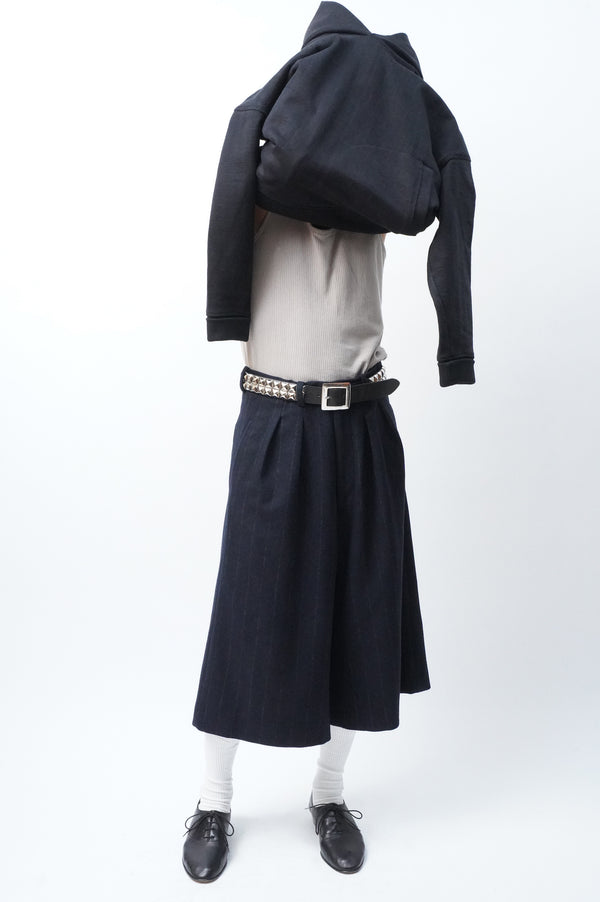 -Cropped Baggy- [Navy Stripe]