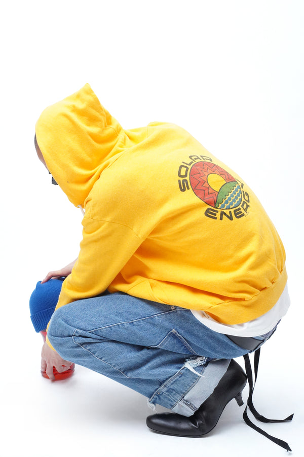 70's "UNKNOWN" -"SOLAR ENERGY" Printed Zip up Sweat Parka-