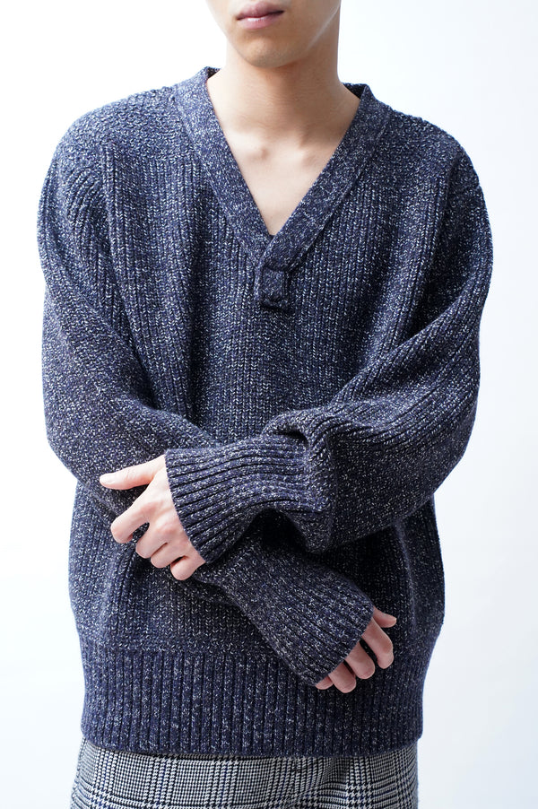 B.BILLIE -Wool Chambray Mechanical Beach Sweater