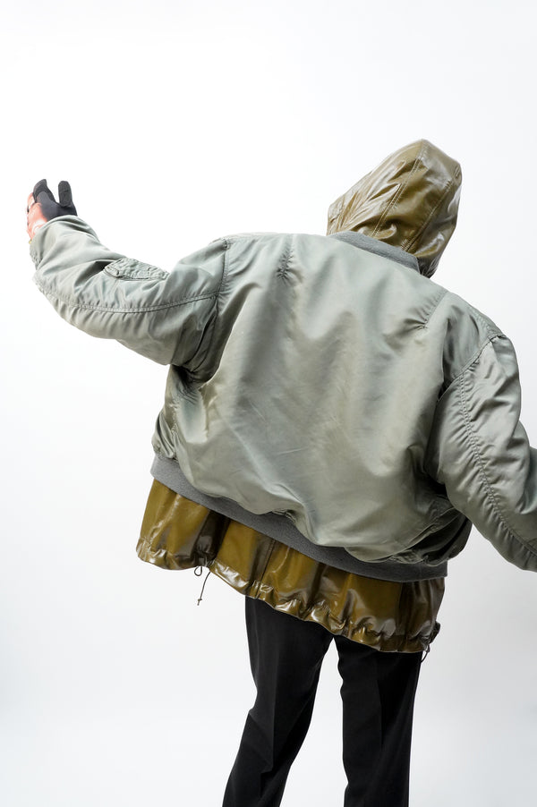 -BRIGHAM LEATHER HOODED JACKET-