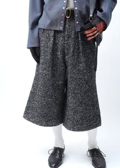 -Cropped Baggy- [Black&White Tweed]