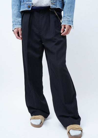 D.SCHENKER -Overdyed Stripe Flying V Trousers-
