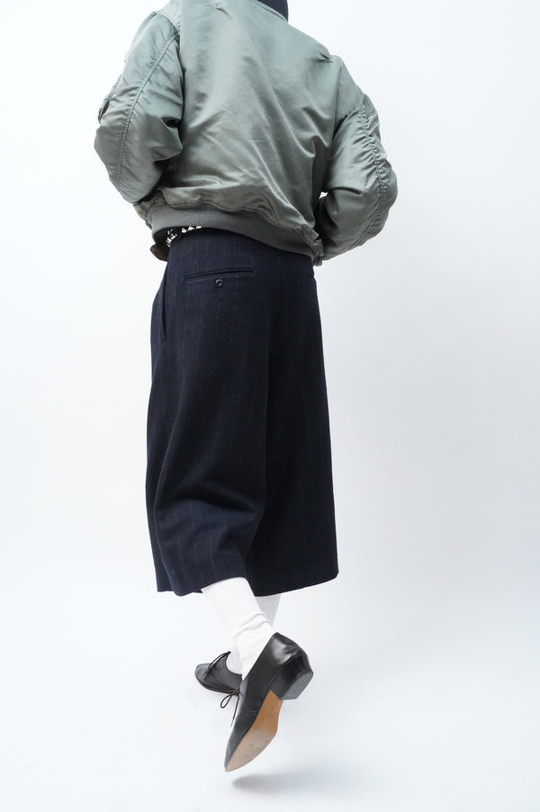 -Cropped Baggy- [Navy Stripe]