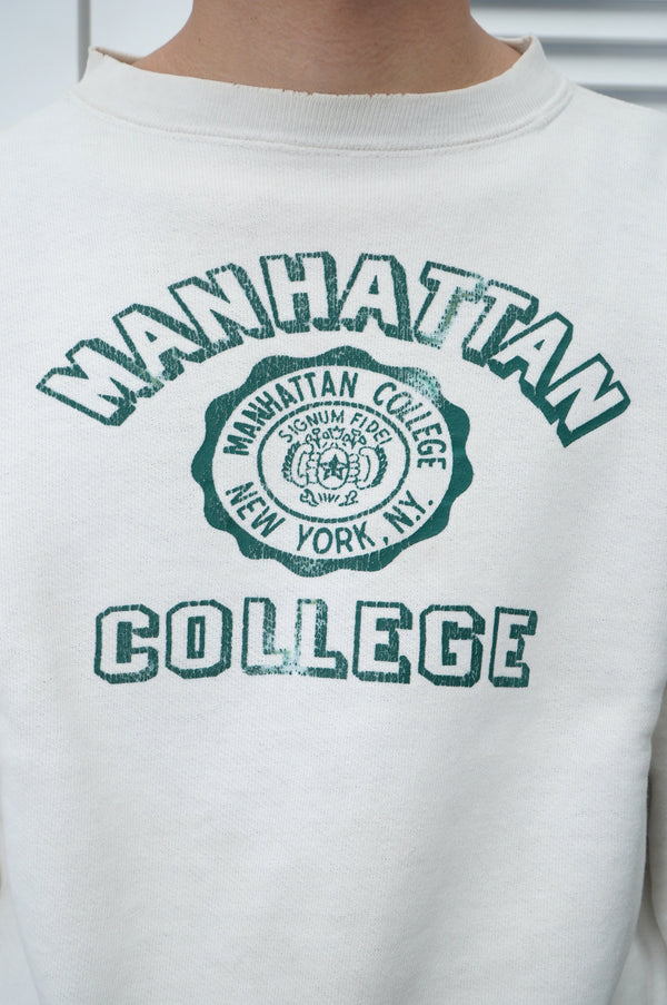 50-60's "UNKNOWN" -"Manhattan College" Print Sweat-