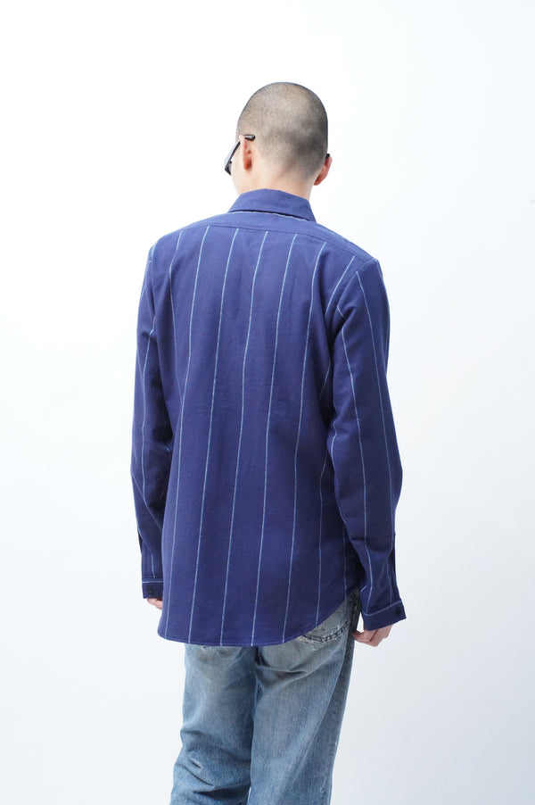 NAVY STRIPED COTTON SHIRT