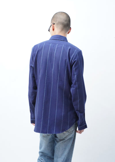 NAVY STRIPED COTTON SHIRT
