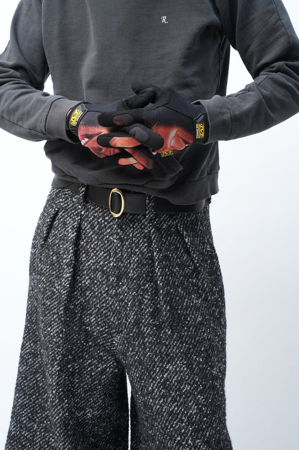 -Cropped Baggy- [Black&White Tweed]