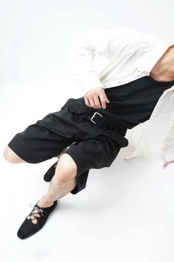 METHOD [Integrated Leather Belt Short Pants]