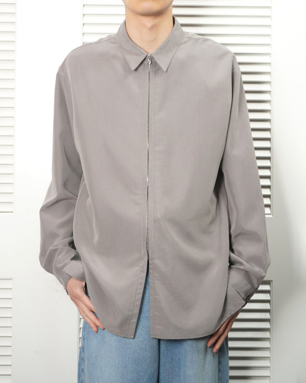 -Zip Shirt- [GREY RAYON]