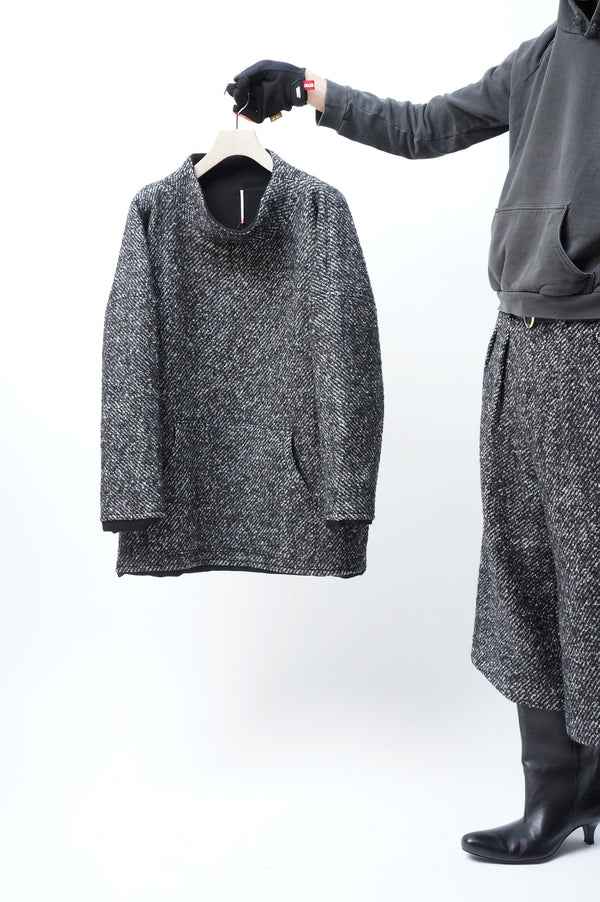 -PULLOVER SMOCK- [BLACK&WHITE TWEED]