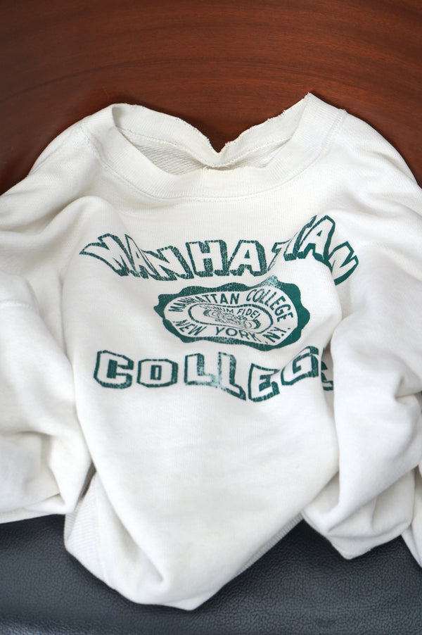50-60's "UNKNOWN" -"Manhattan College" Print Sweat-