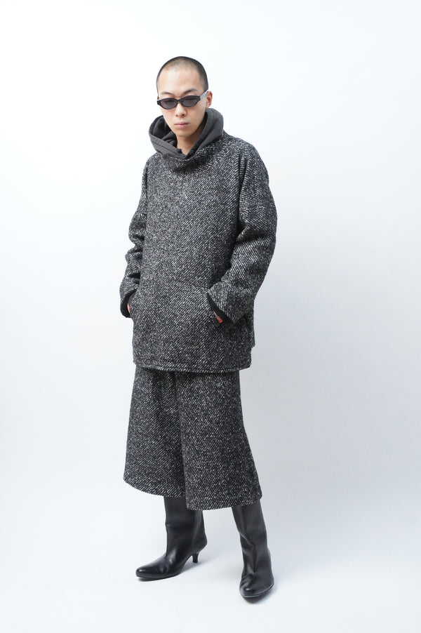 -PULLOVER SMOCK- [BLACK&WHITE TWEED]