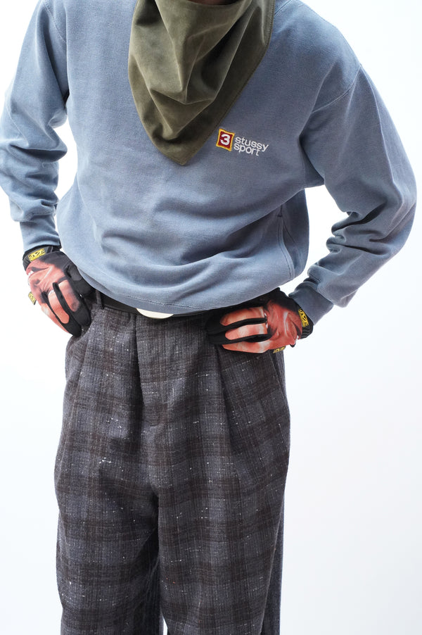 -DEAD STOCK LIMITED RARE VINTAGE FABRIC 1TUCK WIDE TROUSERS-