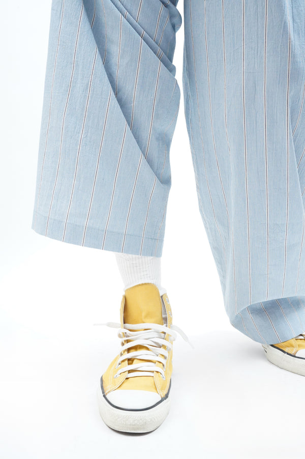 -WASHED ORGANIC COTTON BELTED 1TUCK TROUSER-