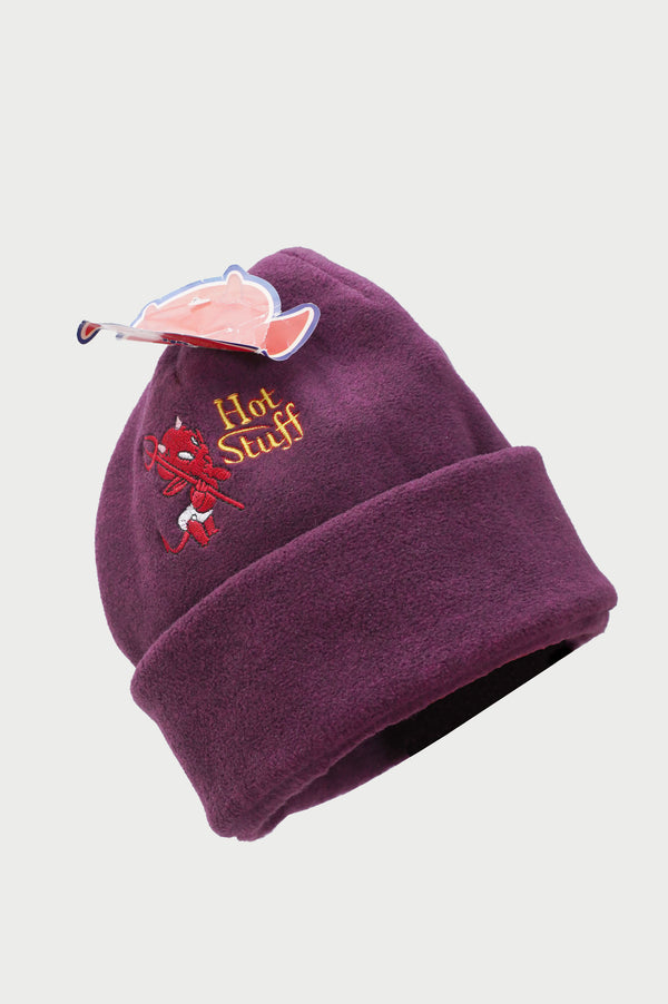 "Hot Stuff the Little Devil" -Embroidery Fleece Cap-