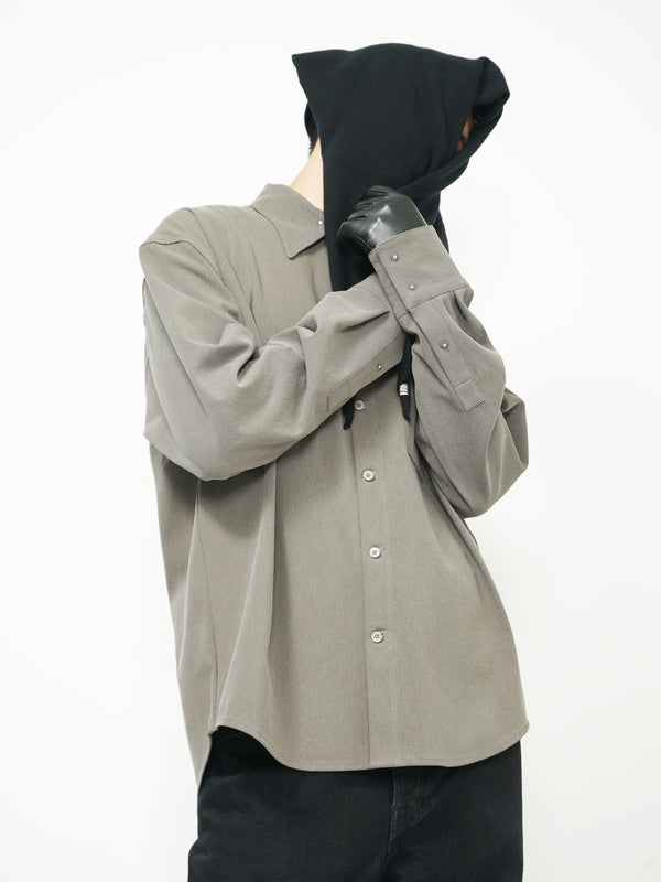 -"HAKU" SPLIT COLLAR SHIRT IN TWISTED COTTON-