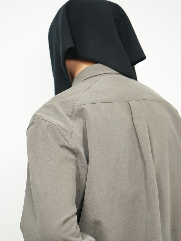 -"HAKU" SPLIT COLLAR SHIRT IN TWISTED COTTON-