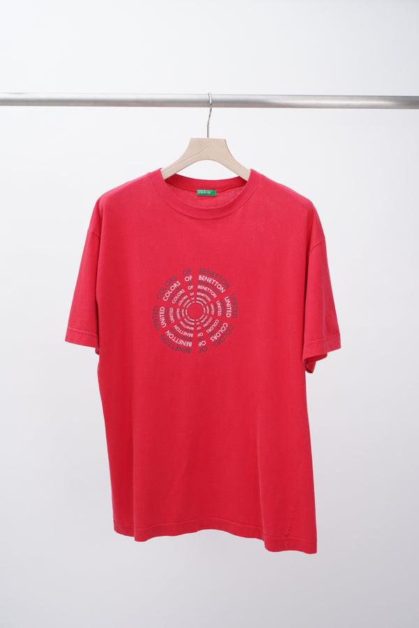 90's "UNITED COLOR OF BENETTON" -Circle Logo Print S/S Tee-