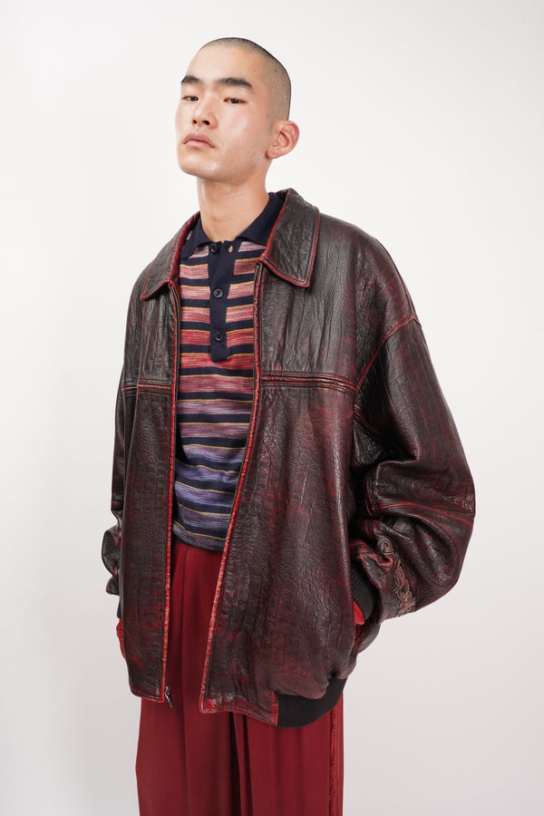 "pelle pelle" -Embossed Leather Jacket-