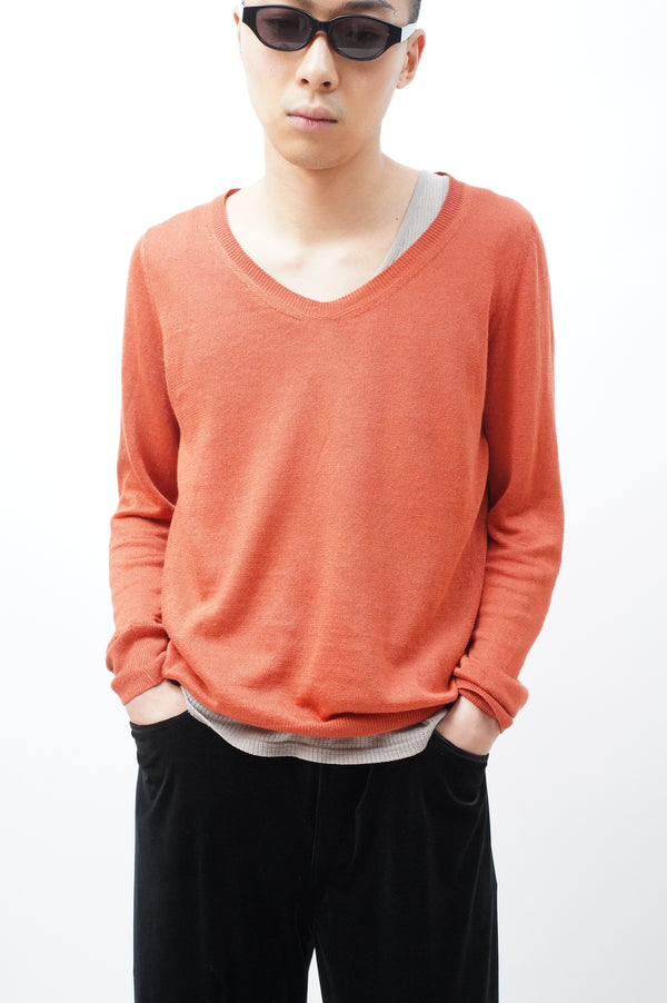 "Loro Piana" -V/N Knit Sweater-
