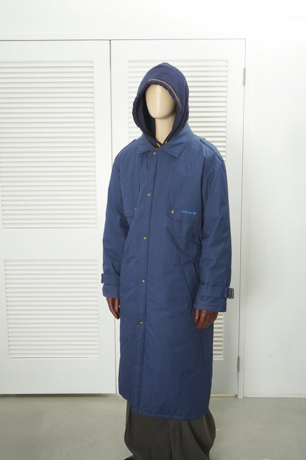 80`s "adidas" -Nylon Padded Trench Coat-