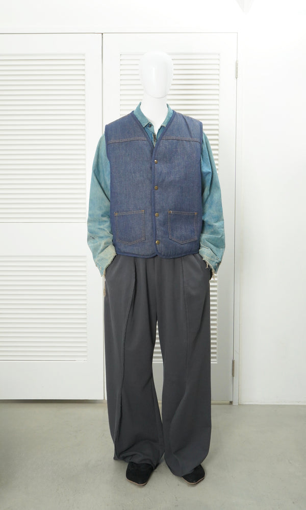 70's "CARHARTT" -Denim Boa Vest-