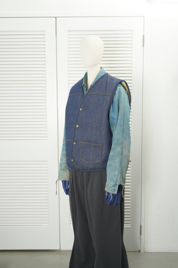 70's "CARHARTT" -Denim Boa Vest-