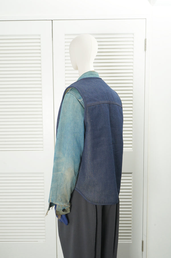 70's "CARHARTT" -Denim Boa Vest-