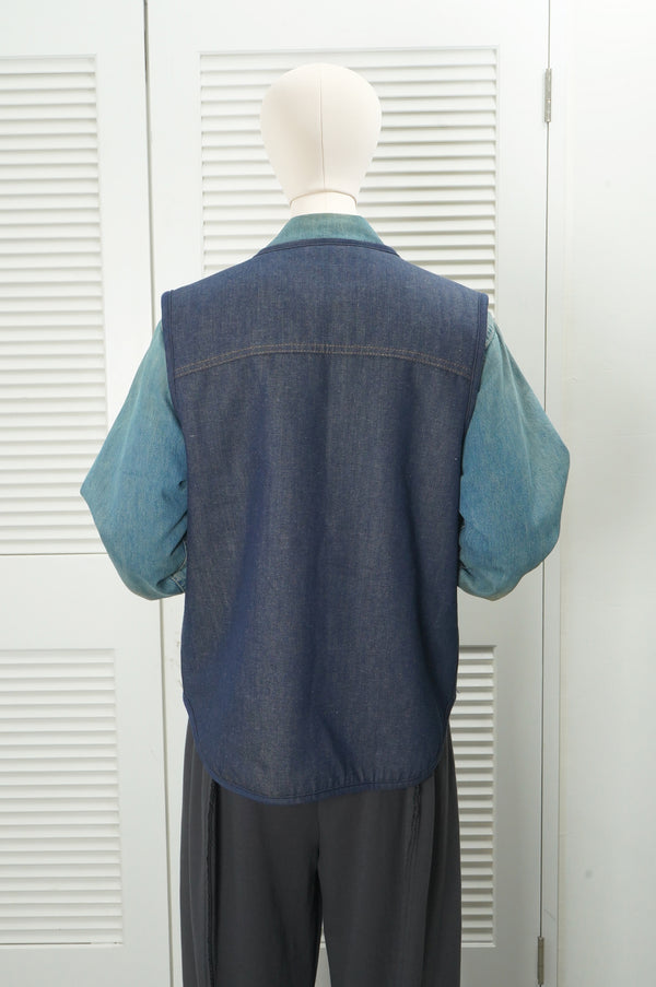 70's "CARHARTT" -Denim Boa Vest-