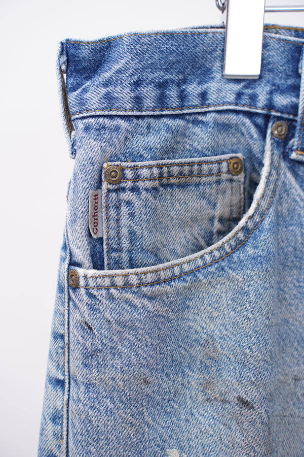 "Carhartt" -Dirty Cut-Off Denim Shorts-